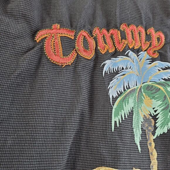 Tommy Bahama Shirt Men XL Black 100% Silk Hawaiian Aloha Tiki Bar Button Up - Picture 10 of 13